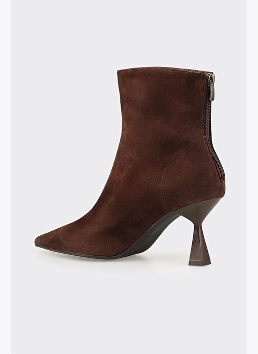 Kahve Deri Kadın Klasik Bot - Görsel 4