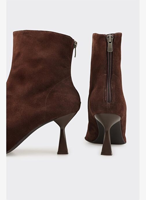 Kahve Deri Kadın Klasik Bot - Görsel 5