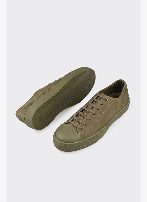 Haki Deri Erkek Günlük Ayakkabı - Görsel 4