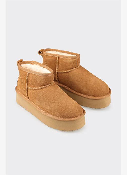 Camel Deri Kadın Günlük Bot - Görsel 3