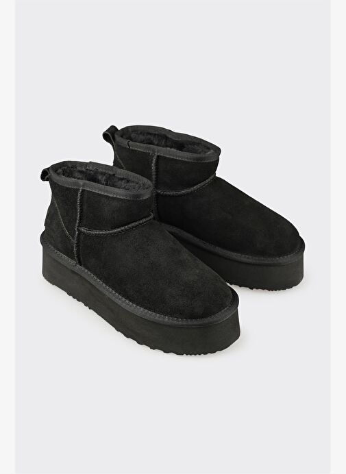 Siyah Deri Kadın Günlük Bot - Görsel 3