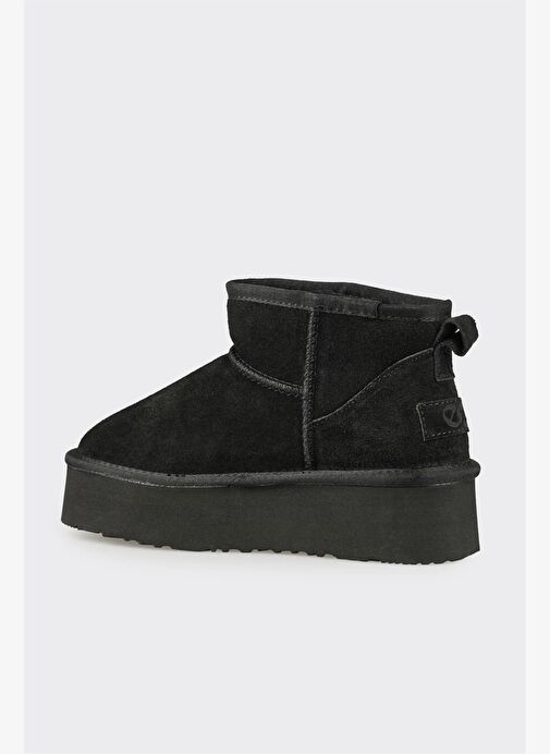 Siyah Deri Kadın Günlük Bot - Görsel 4