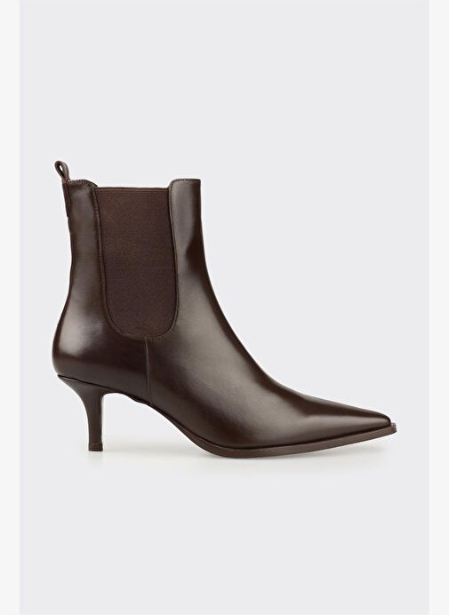 Kahve Deri Kadın Klasik Bot - Görsel 2