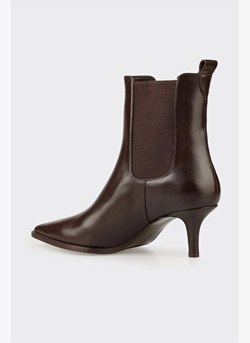 Kahve Deri Kadın Klasik Bot - Görsel 4