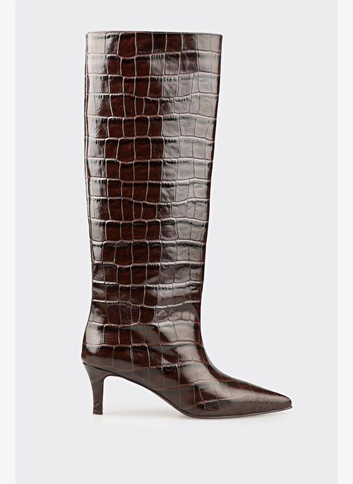 Kahve Deri Kadın Çizme - Görsel 2