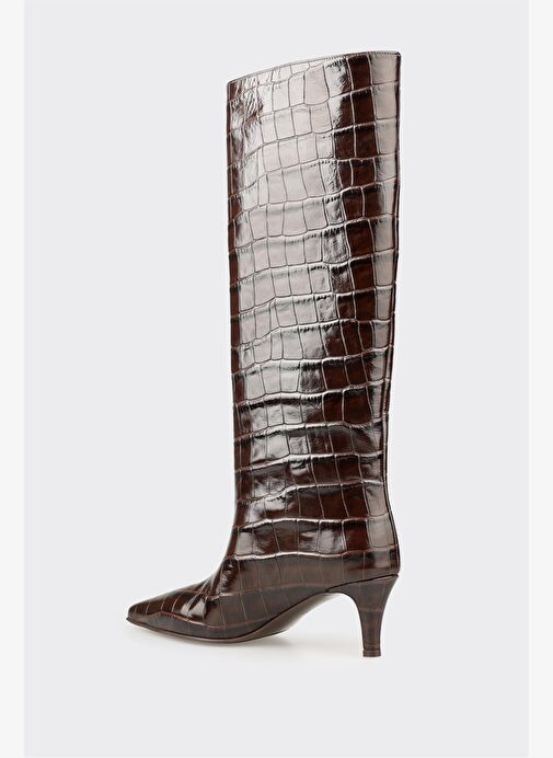 Kahve Deri Kadın Çizme - Görsel 4