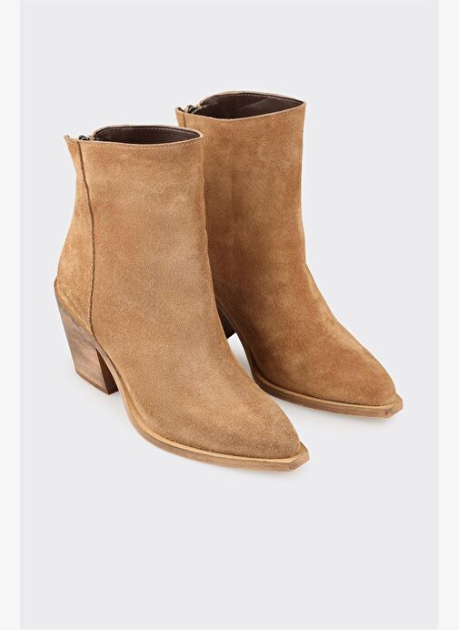 Naturel Deri Kadın Western Bot - Görsel 3