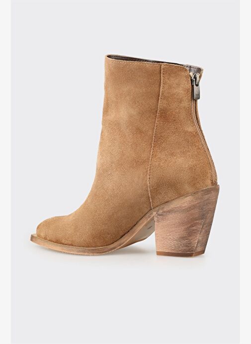 Naturel Deri Kadın Western Bot - Görsel 4