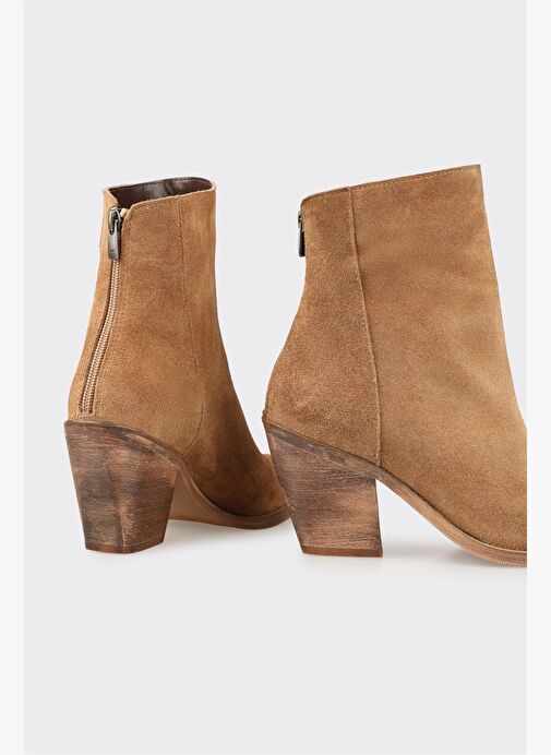 Naturel Deri Kadın Western Bot - Görsel 5