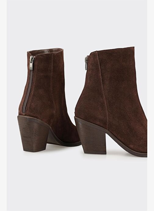 Kahve Deri Kadın Western Bot - Görsel 5