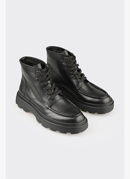 Siyah Deri Erkek Günlük Bot - Görsel 3