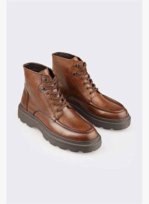 Kahve Deri Erkek Günlük Bot - Görsel 3