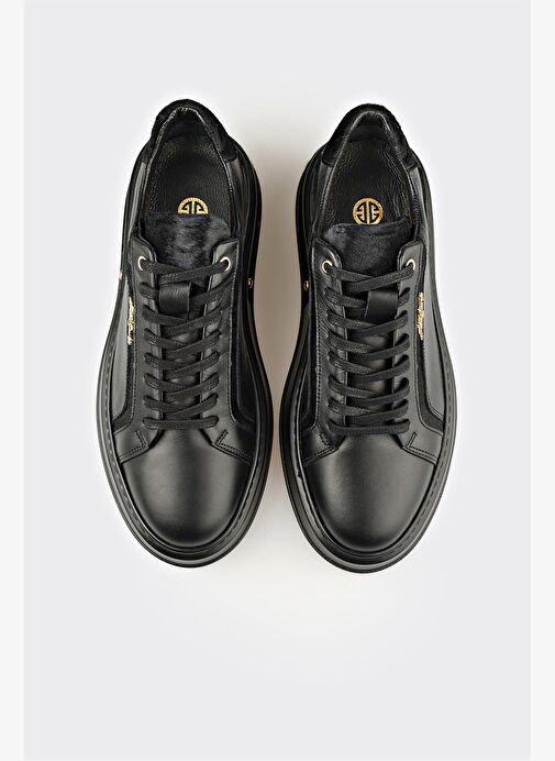 Siyah Deri Erkek Spor Ayakkabı - Görsel 5