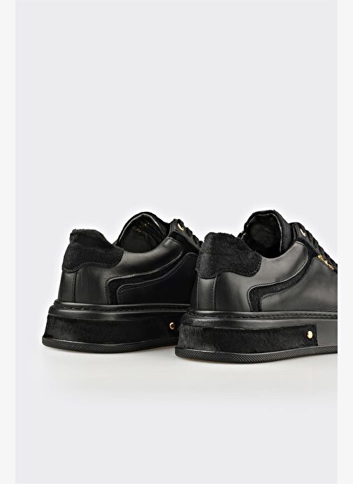 Siyah Deri Erkek Spor Ayakkabı - Görsel 6