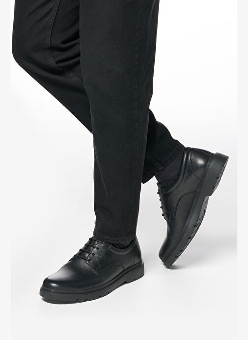Geox Erkek Siyah U Spherıca Ec1 B Abx B - Sm.Le Bağcıklı Deri Casual Ayakkabı U46HNB00043C9999 - Görsel 3
