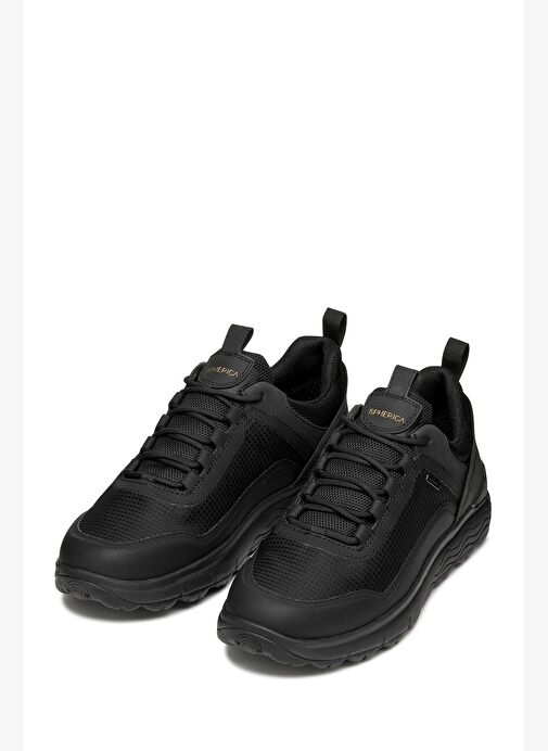 Geox Erkek Siyah U Spherıca 4X4 B Abx A - Text+ Bağcıklı Kalın Tabanlı Kumaş Sneaker U56FDA0119JC999 - Görsel 4