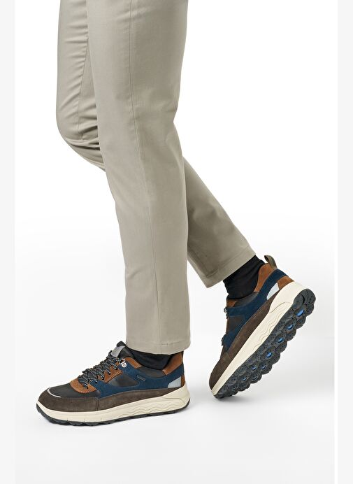 Geox Erkek Kahverengi U Spherıca 4X4 B Abx C - Suede Bağcıklı Kalın Tabanlı Kumaş Sneaker U56FDC022C - Görsel 3