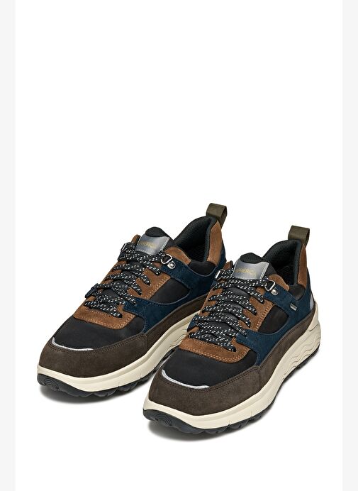 Geox Erkek Kahverengi U Spherıca 4X4 B Abx C - Suede Bağcıklı Kalın Tabanlı Kumaş Sneaker U56FDC022C - Görsel 4