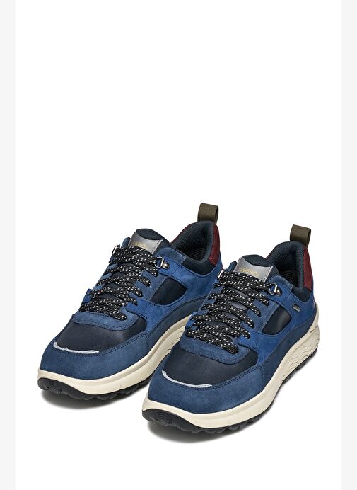 Geox Erkek Lacivert U Spherıca 4X4 B Abx C - Suede Bağcıklı Kalın Tabanlı Kumaş Sneaker U56FDC022CQC - Görsel 4