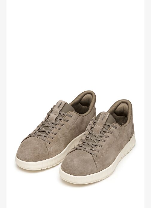 Geox Erkek Bej U Flextrıde Plus Bağcıklı Süet Deri Sneaker U56MAA00022C1018 - Görsel 4