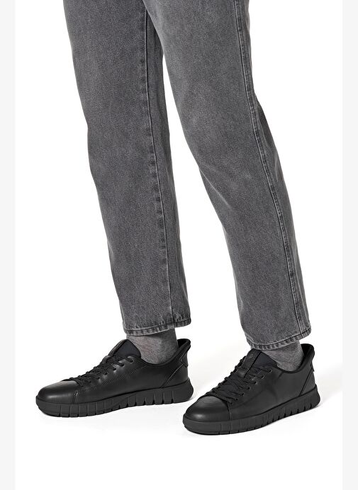 Geox Erkek Siyah U Flextrıde Plus Bağcıklı Deri Sneaker U56MAA0009BC9999 - Görsel 3