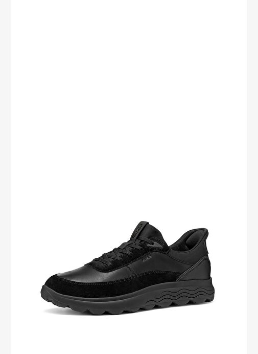 Geox Erkek Siyah U Spherıca Plus A - Nappa+Sued Bağcıklı Kalın Tabanlı Süet Sneaker U56MPA08522C9999 - Görsel 5