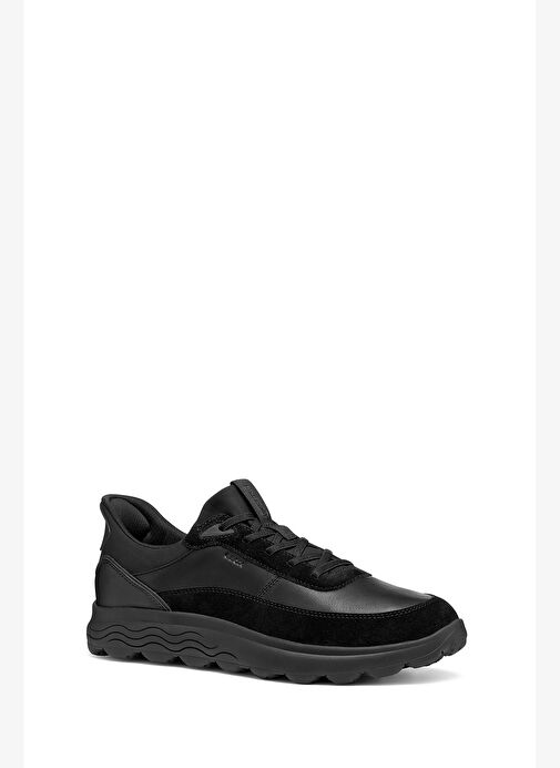 Geox Erkek Siyah U Spherıca Plus A - Nappa+Sued Bağcıklı Kalın Tabanlı Süet Sneaker U56MPA08522C9999 - Görsel 7