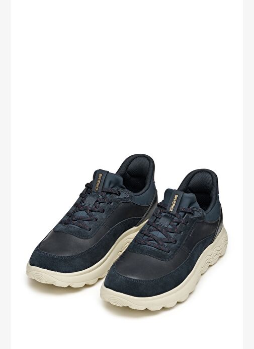 Geox Erkek Lacivert U Spherıca Plus A - Nappa+Sued Bağcıklı Kalın Tabanlı Süet Sneaker U56MPA08522CF - Görsel 4
