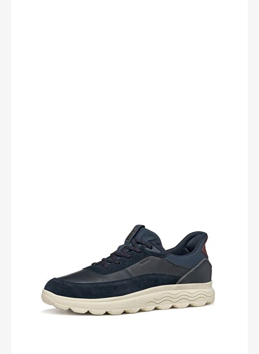 Geox Erkek Lacivert U Spherıca Plus A - Nappa+Sued Bağcıklı Kalın Tabanlı Süet Sneaker U56MPA08522CF - Görsel 5
