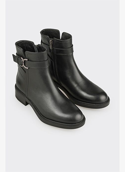 Siyah Deri Kadın Günlük Bot - Görsel 3