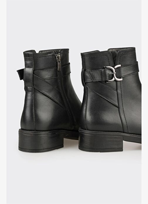 Siyah Deri Kadın Günlük Bot - Görsel 5