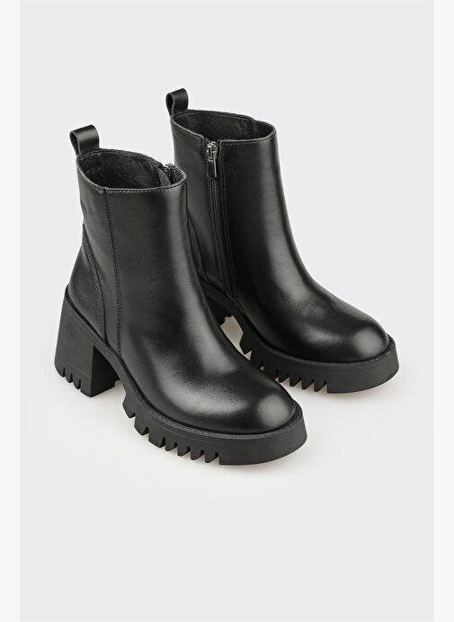 Siyah Deri Kadın Günlük Bot - Görsel 3