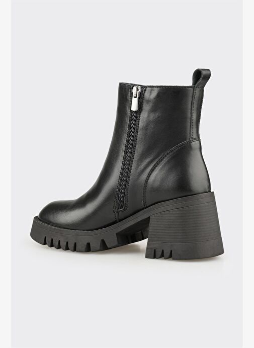 Siyah Deri Kadın Günlük Bot - Görsel 4