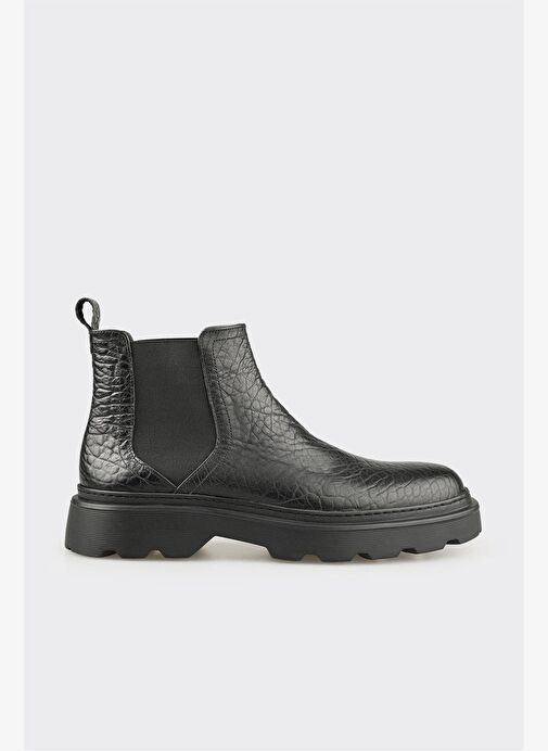Siyah Deri Erkek Günlük Bot - Görsel 2
