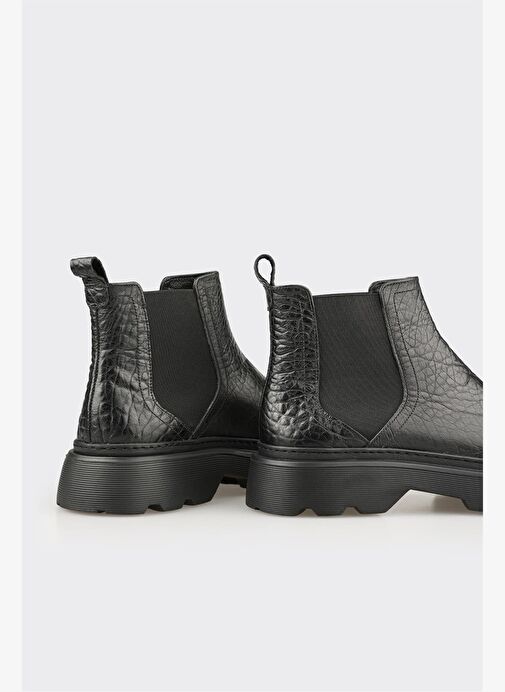 Siyah Deri Erkek Günlük Bot - Görsel 5