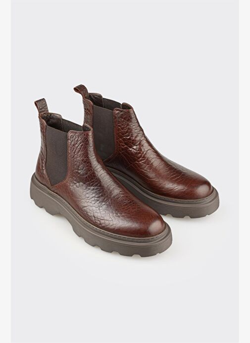 Kahve Deri Erkek Günlük Bot - Görsel 3