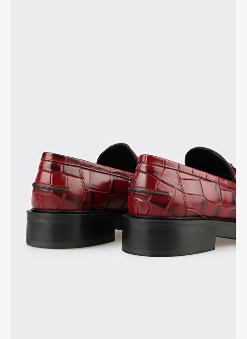 Kırmızı Deri Kadın Günlük Ayakkabı - Görsel 6