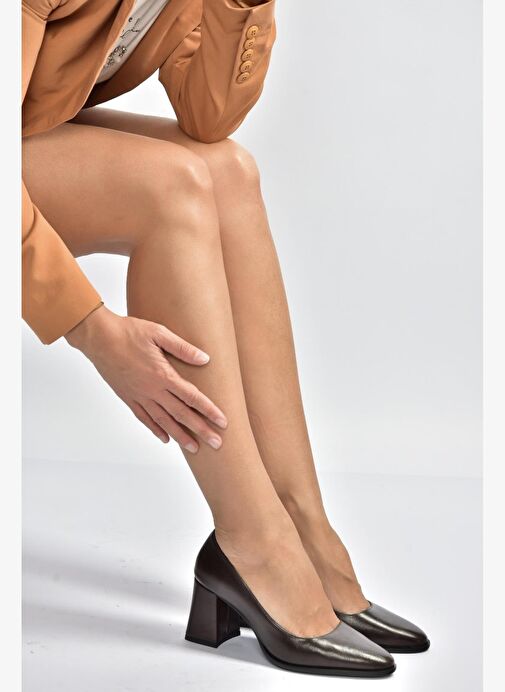 Fox Shoes Fox Shoes V676680060 Kahverengi Rustik Kalın Topuklu Kadın Ayakkabı Boyner'de! Kahverengi - 4. görsel