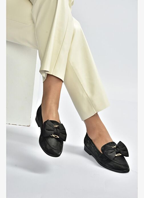 Fox Shoes Fox Shoes V820002901 Siyah Nubuk Kurdele Detaylı Kadın Ayakkabı Boyner'de! Siyah - 2. görsel