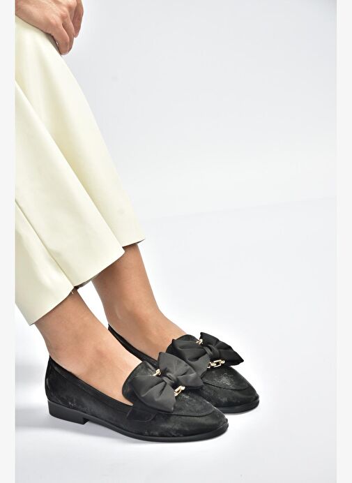 Fox Shoes Fox Shoes V820002901 Siyah Nubuk Kurdele Detaylı Kadın Ayakkabı Boyner'de! Siyah - 3. görsel