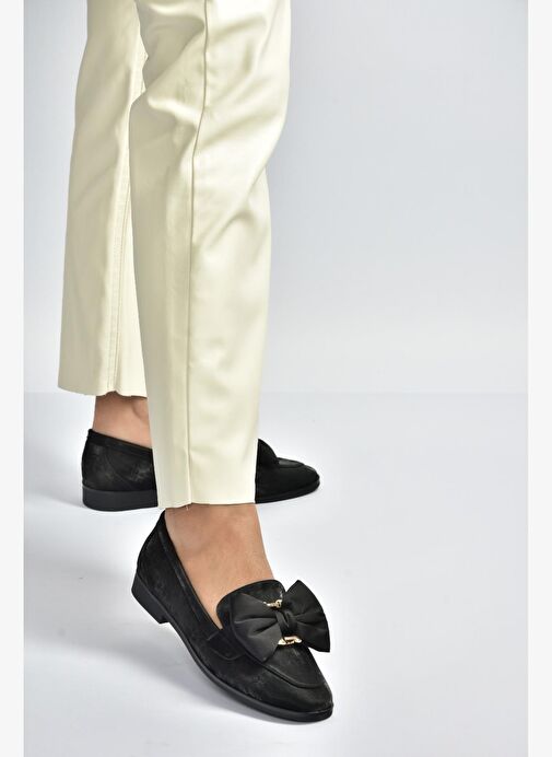 Fox Shoes Fox Shoes V820002901 Siyah Nubuk Kurdele Detaylı Kadın Ayakkabı Boyner'de! Siyah - 4. görsel