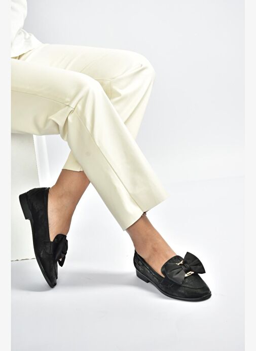 Fox Shoes Fox Shoes V820002901 Siyah Nubuk Kurdele Detaylı Kadın Ayakkabı Boyner'de! Siyah - 6. görsel
