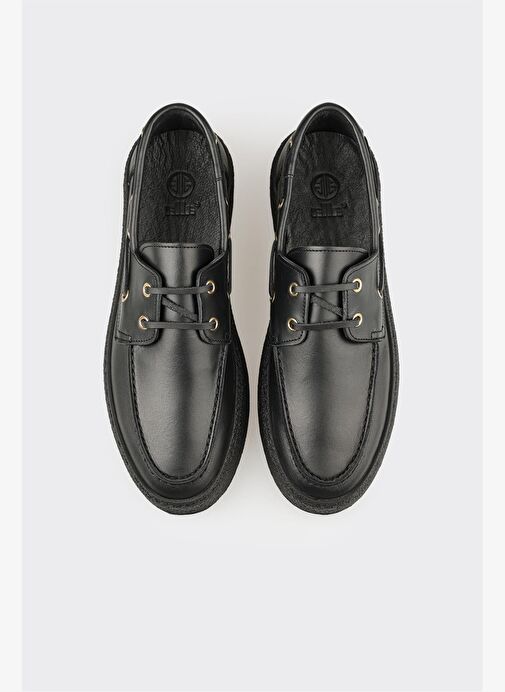 Siyah Deri Erkek Günlük Ayakkabı - Görsel 5