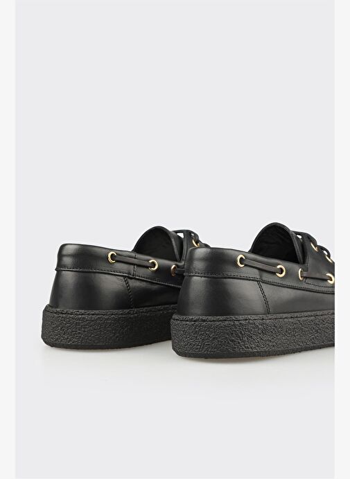 Siyah Deri Erkek Günlük Ayakkabı - Görsel 6