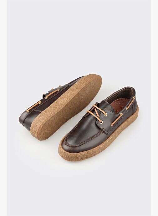 Kahve Deri Erkek Günlük Ayakkabı - Görsel 4