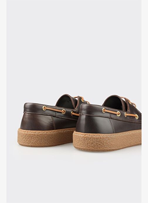 Kahve Deri Erkek Günlük Ayakkabı - Görsel 6