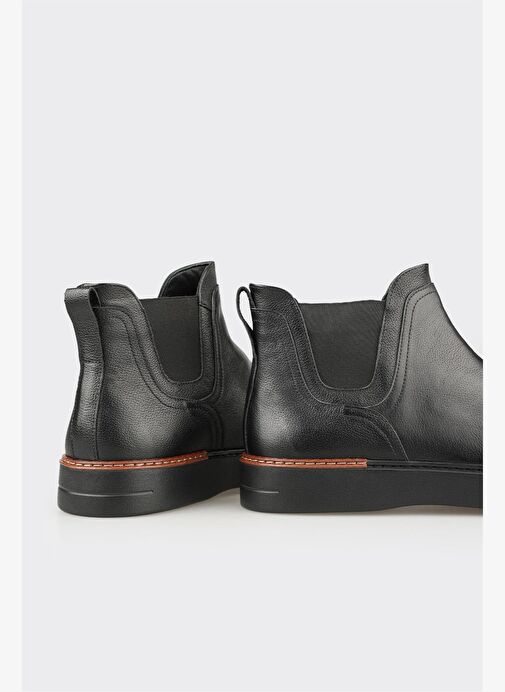 Siyah Deri Erkek Günlük Bot - Görsel 5