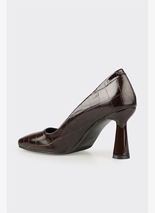 Kahve Deri Kadın Stiletto - Görsel 4