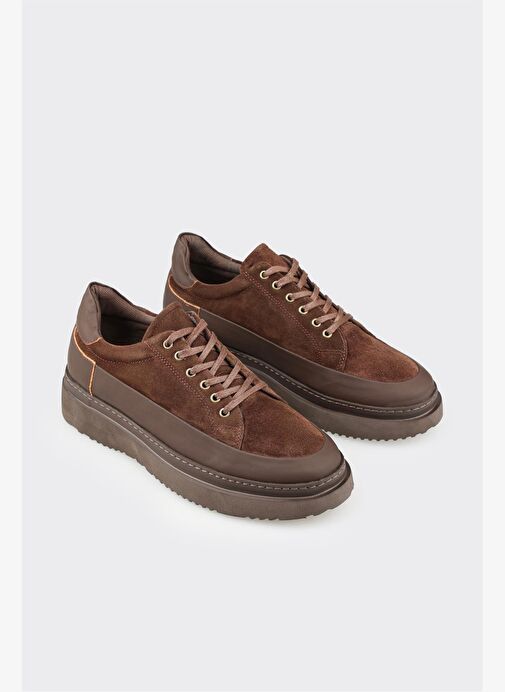 Kahve Deri Erkek Günlük Ayakkabı - Görsel 3