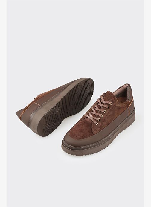 Kahve Deri Erkek Günlük Ayakkabı - Görsel 4